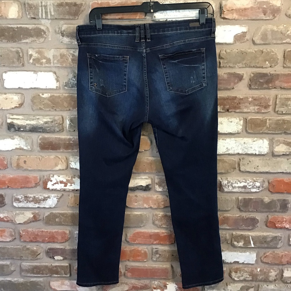 KUT FROM THE KLOTH Women's CATHERINE BOYFRIEND Dark Blue Denim Jeans 14 - Picture 4 of 8